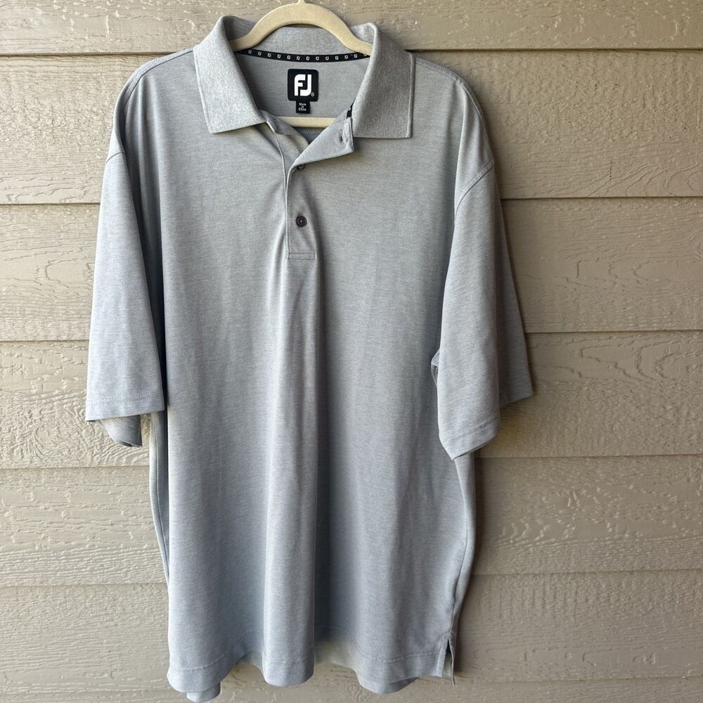 Footjoy Polo Shirt Mens 2XL Heather Gray Short Sleeve Golf Shirt